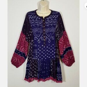 FREE PEOPLE Shibori Tunic Mini Dress 6418E1M